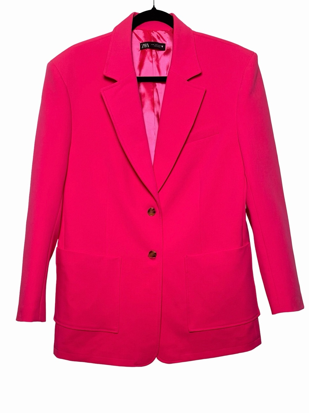 Zara Women’s Hot Pink Oversized Blazer Jacket, Medium. NWOT